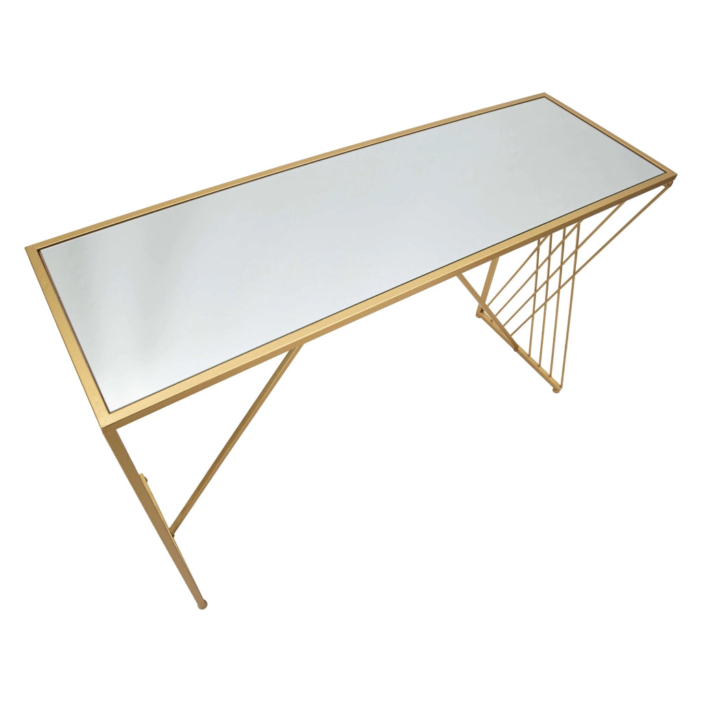 Axum, Consolle un Ripiano, 120x40x80h cm oro