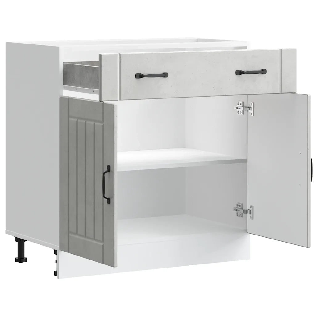 Base da Cucina Lucca Grigio Cemento in Legno Multistrato 853741