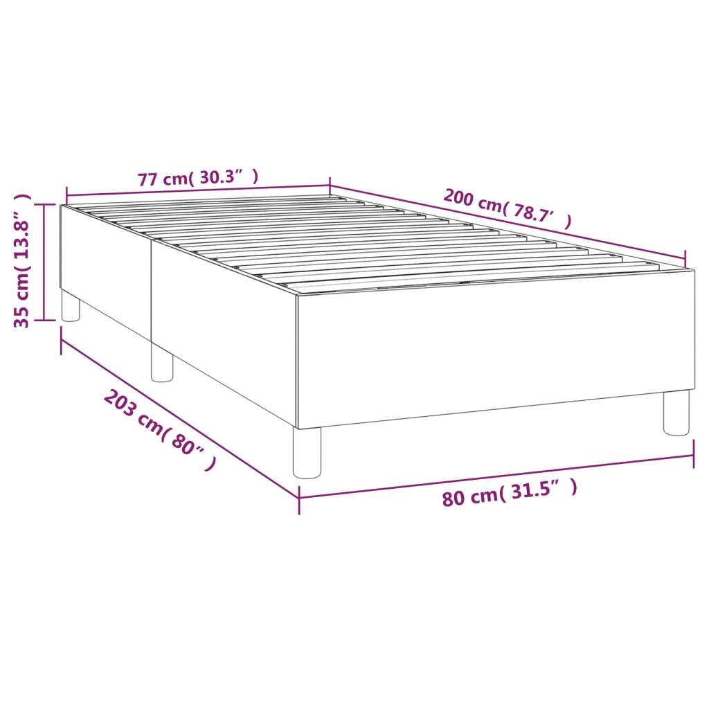 Struttura Letto a Rete a Molle Blu 80x200 cm in Tessuto 3120820