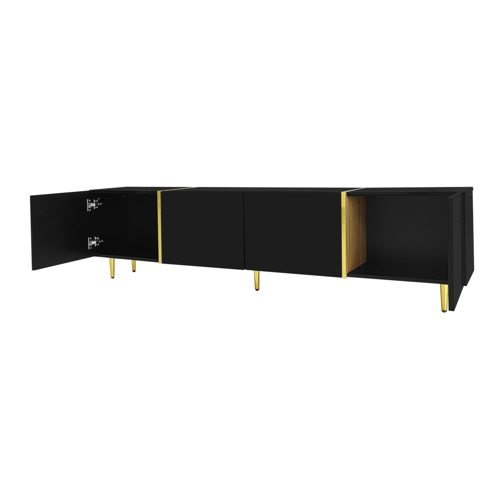 Set TV e tavolino moderno lucido nero - Zephmum