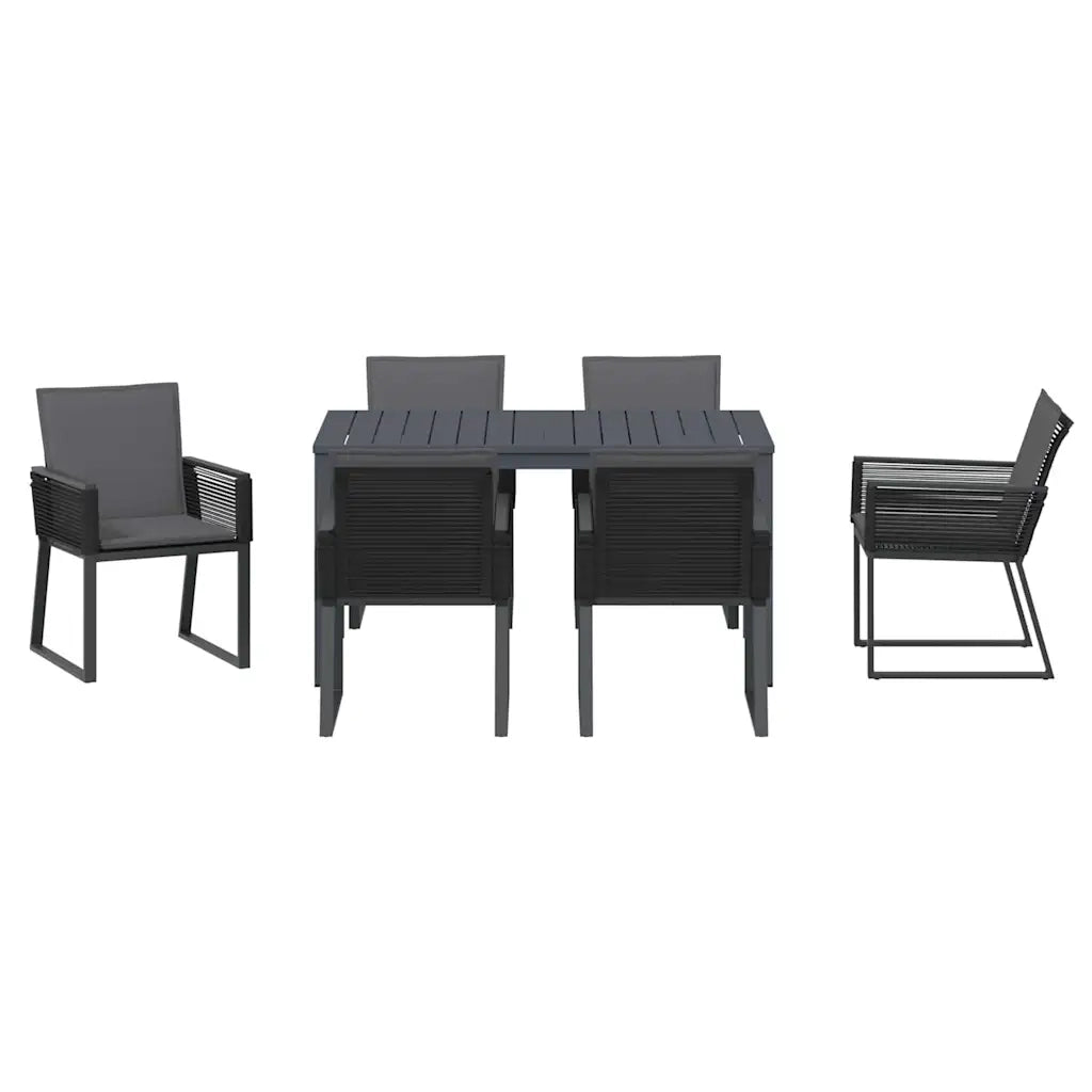 Set da Pranzo per Giardino 7 pcs Antracite polyrattan