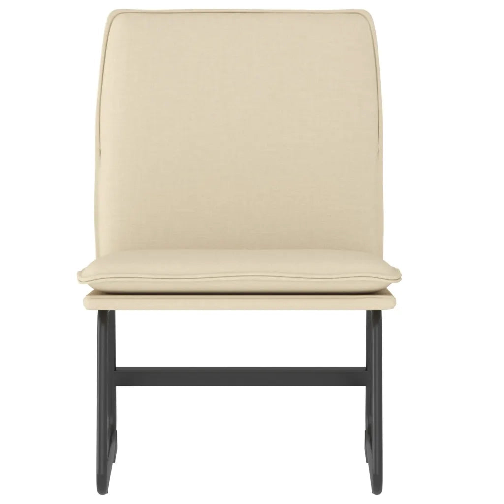 Poltrona | Sedia Lounge Crema 52x75x76 cm in Tessuto