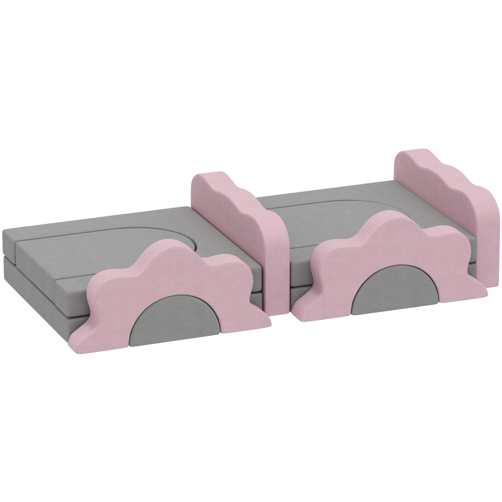 Set blocchi di schiuma per arrampicata e gioco ¨C zephmum ¨C grigio e rosa