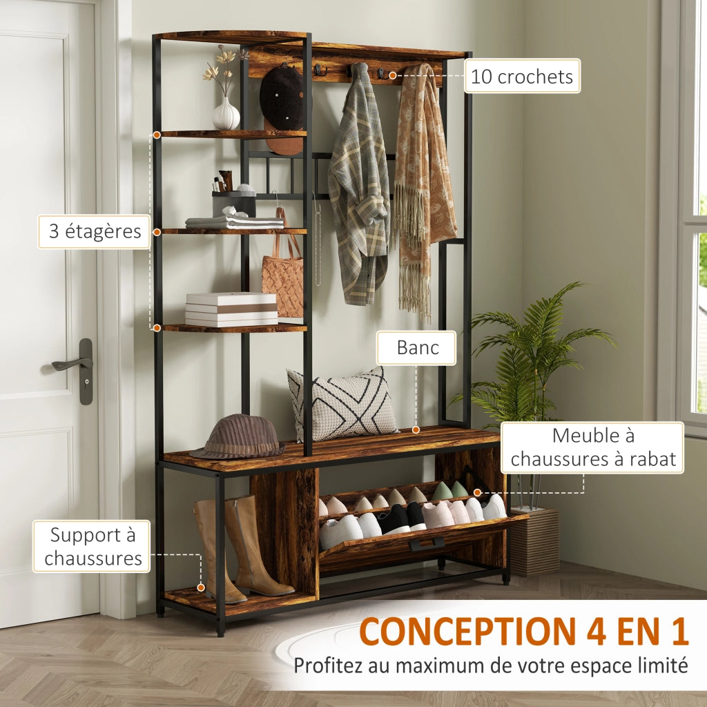 Armadio appendiabiti con scarpiere ¨C zephmum ¨C marrone