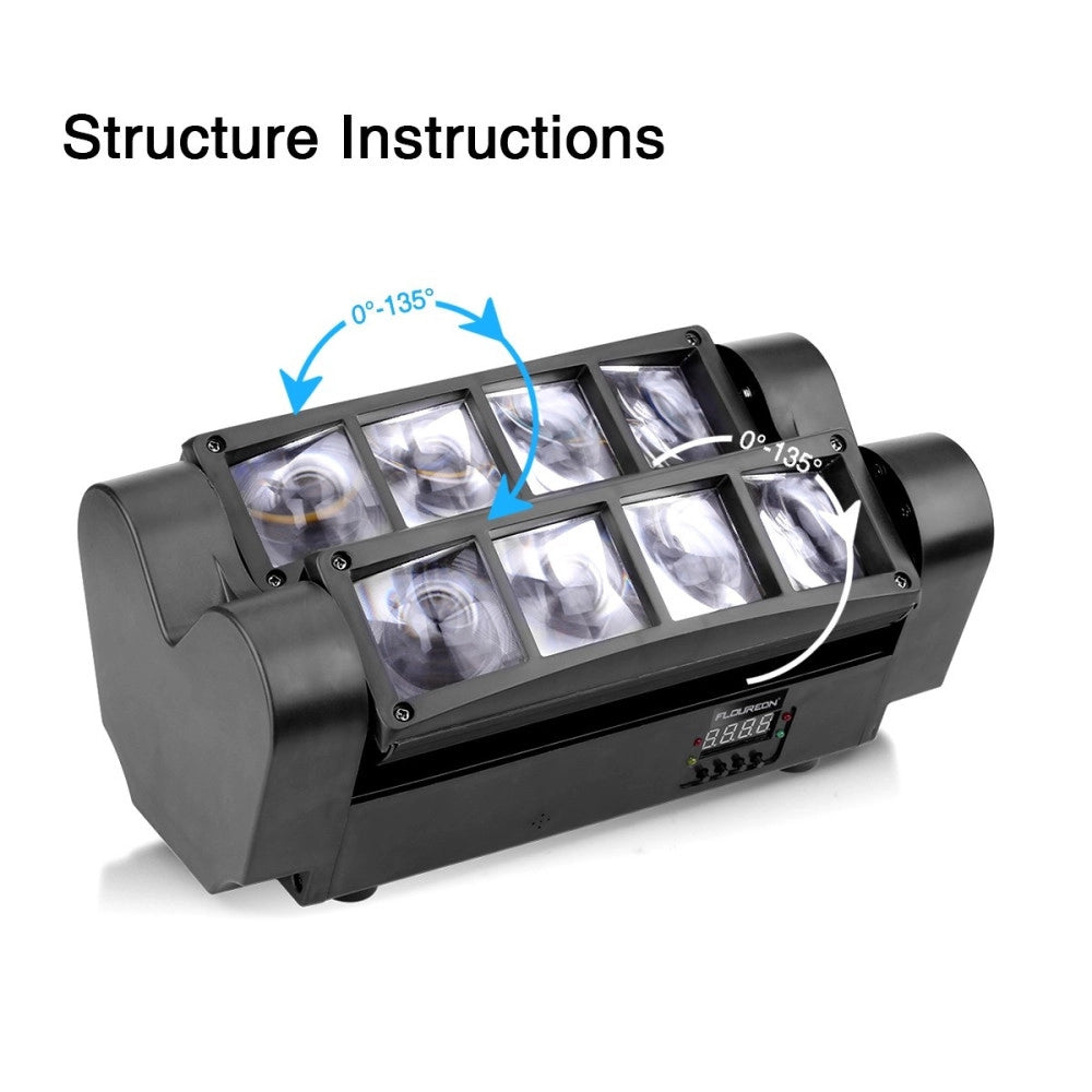 Trade Shop - Proiettore Mini Spider Testa Mobile Spot Light Dmx 512 Rgb Dj Discoteca 40w -