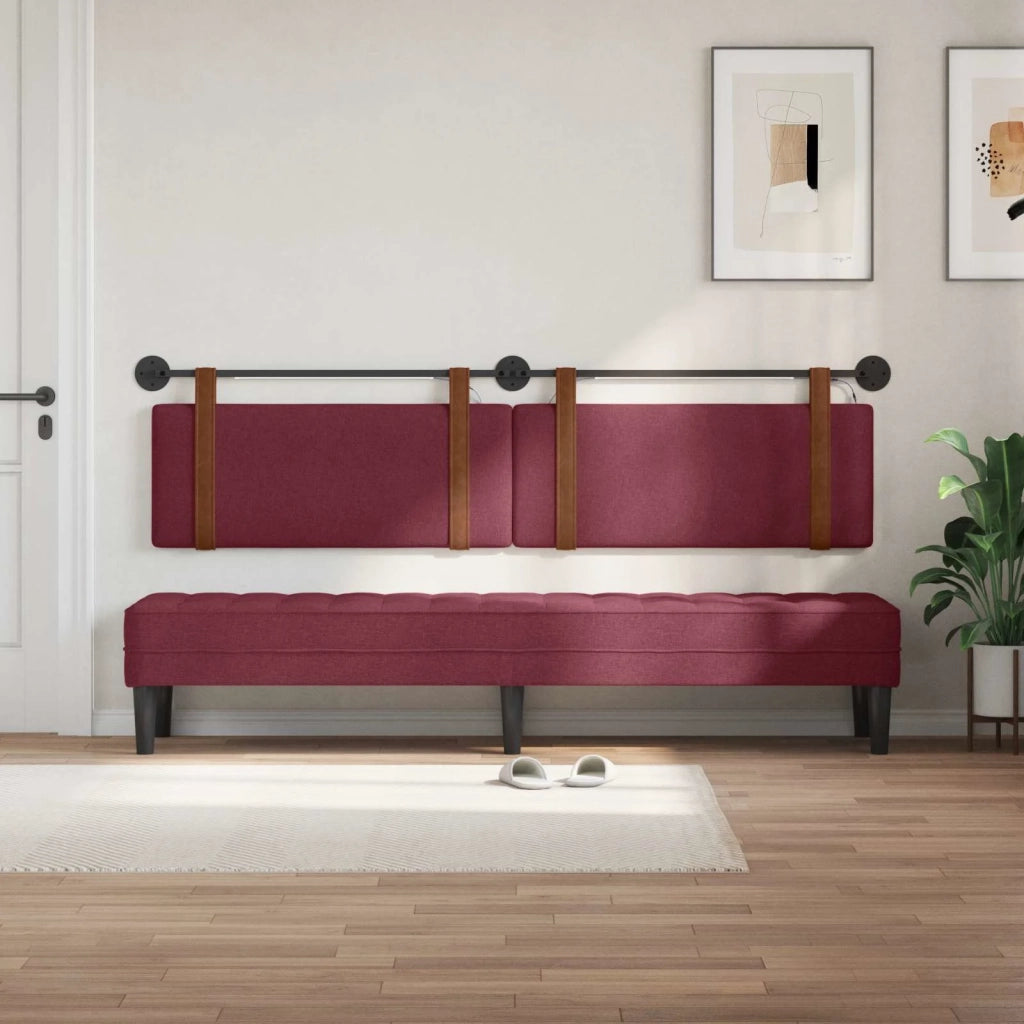 Testiera | Testata sospesa Con luce LED Rosso Vino PU Antico