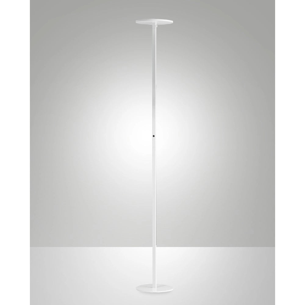Regina - Piantana a Led rotonda Bianca orientabile in metallo H.180 cm Fabas Luce - Luce a led 35W integrata CCT (3000K-6000K)