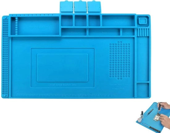 Matrice di saldatura magnetica in silicone - 45 x 30 cm - Adatta per riparazioni - 500 Gradi Celsius - Ideale per elettronica