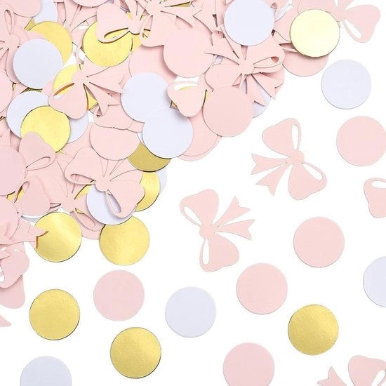 Confetti decorativi per feste - rotondi con glitter oro e bianco - 60g - bulk - per matrimonio