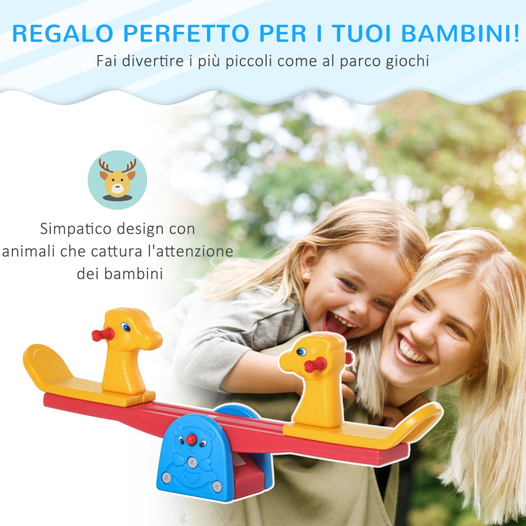 Altalena a Bilico con Maniglie Antiscivolo ¨C Xylo ¨C Plastica HDPE, 150x32x60cm, Multicolore