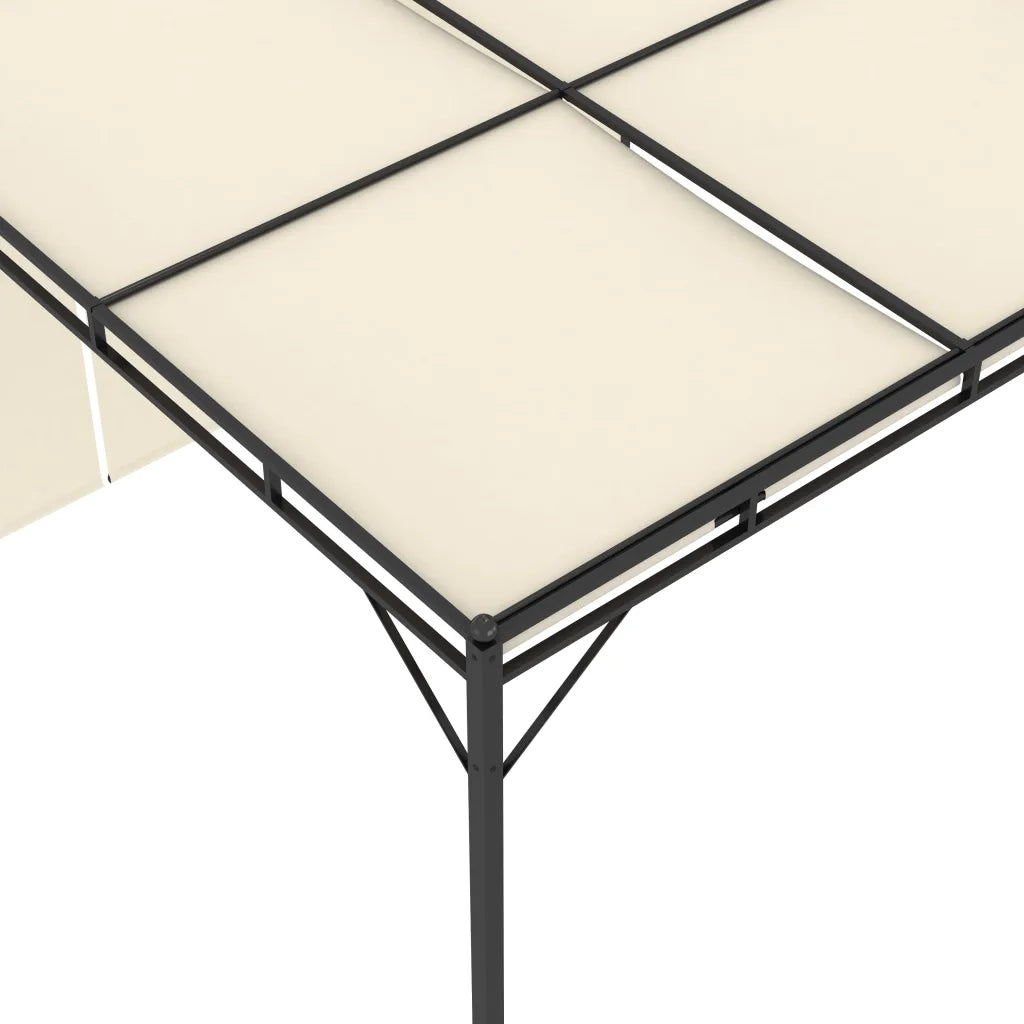 Gazebo da Giardino con Tenda Laterale-Baldacchini e gazebo 4x3x2,25 m Crema