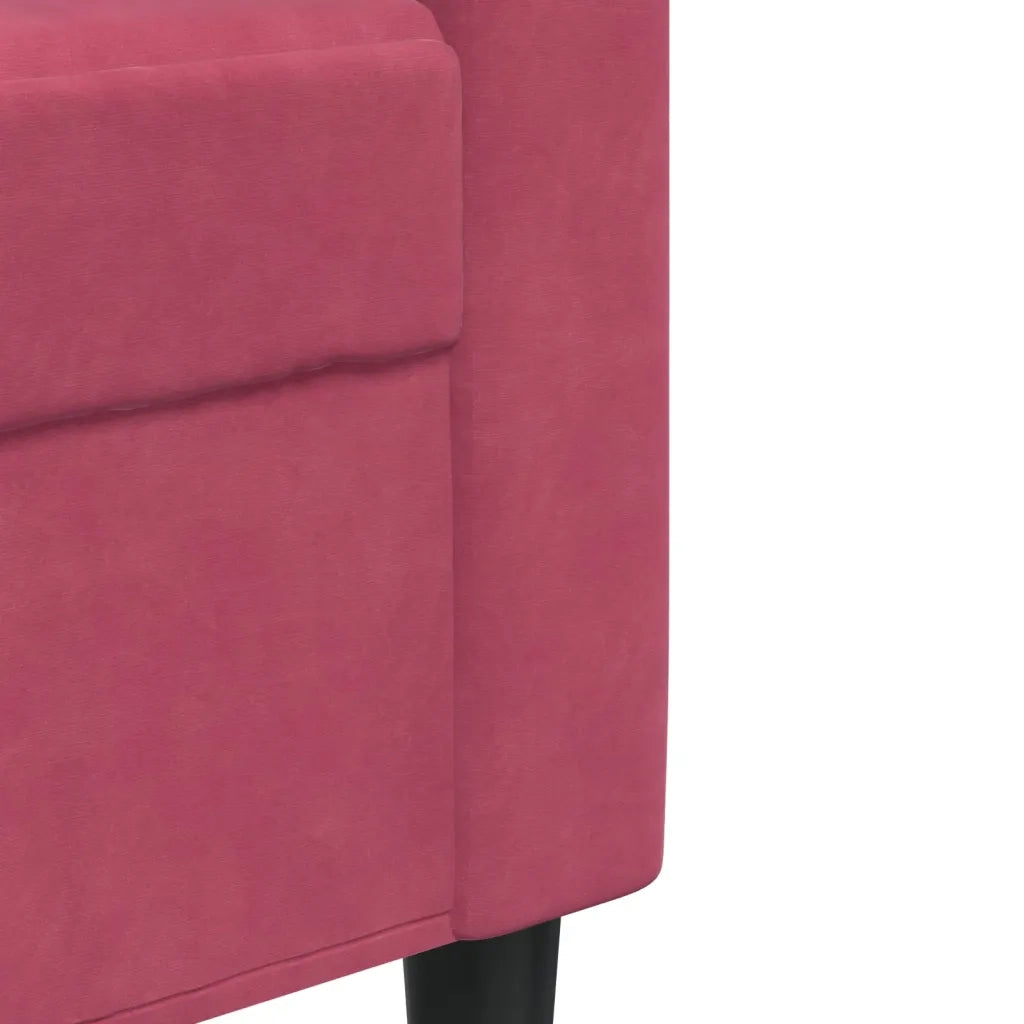Set di Divani 2 pz con Cuscini e Rinforzi Rosso Vino in Velluto 3278495