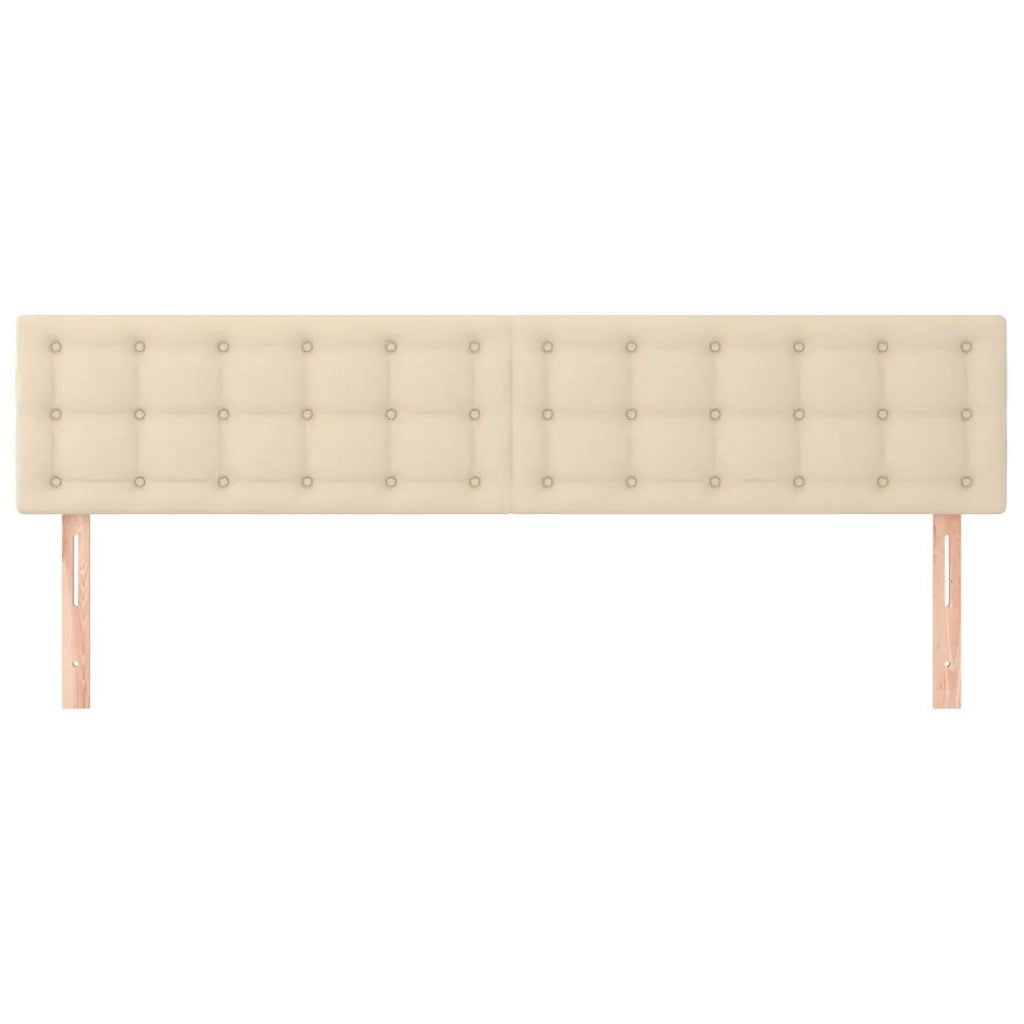 Testiera 2 pz-Set di 2 Testata del letto Crema 90x5x78/88 cm in Tessuto