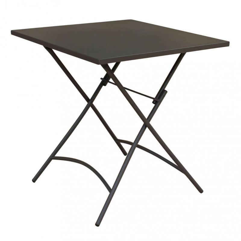 Tavolo da Giardino Bristol 70x70 cm Taupe in Acciaio Pieghevole – Tavolo Quadrato da Esterno