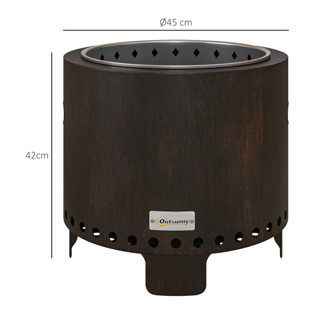 Braciere da Giardino ¨C Xylo ¨C Acciaio Nero e Bronzo 45x45x42 cm