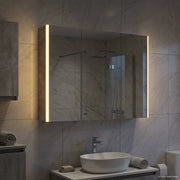 Mobiletto per specchio da bagno Grigio cemento 889274