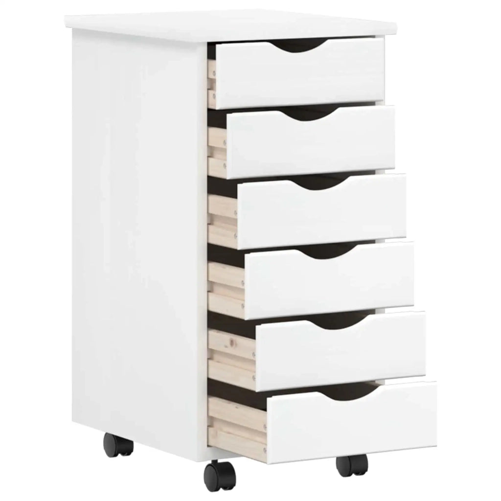 Set Scrivania | Tavolo da Ufficio e mobiletto su ruote MOSS 2 pz Bianco