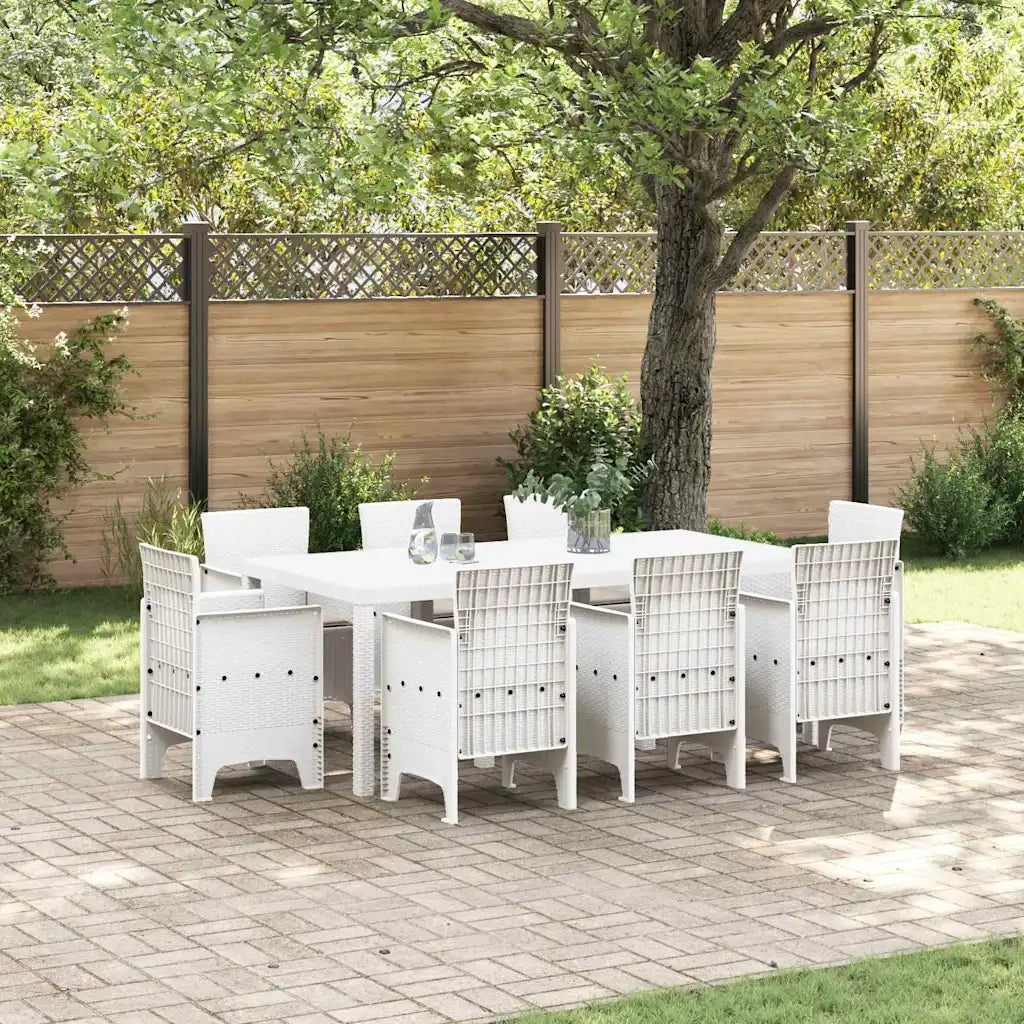 Set da Pranzo per Giardino 9 pcs Bianco Polipropilene 3378583