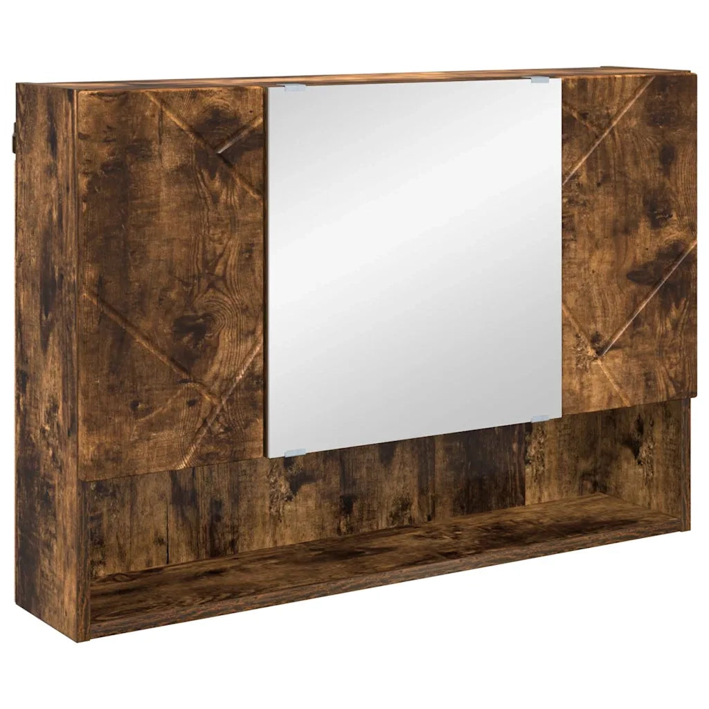 Set di mobili per il bagno con cassetto 5 pcs Rovere fumé 3393078