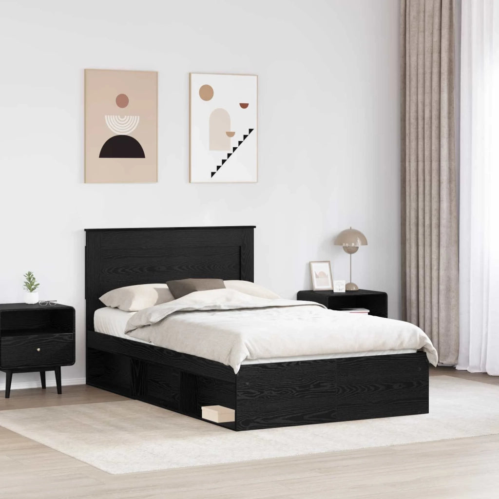 Struttura del letto Nero 120 x 190 cm Pino massello 3410113
