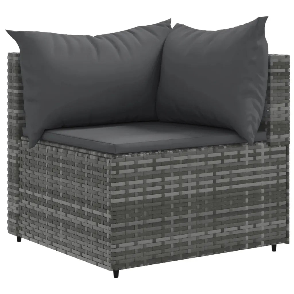 Set Divano da Giardino 10 pz con Cuscini Grigio in Polyrattan 3308330