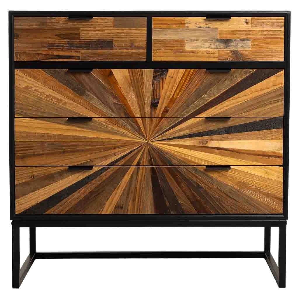 Credenza in legno di recupero marrone 80x39,5x81h cm