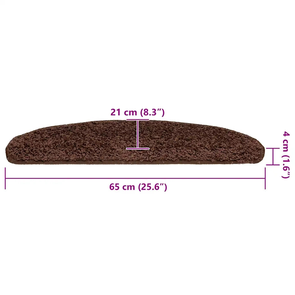 Tappetini per scale 20 pz 65x21x4 cm Marrone Semicircolari Grandi 3365848