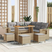 Set Divano da Giardino 10 pcs Beige e Grigio Chiaro polyrattan 3363702