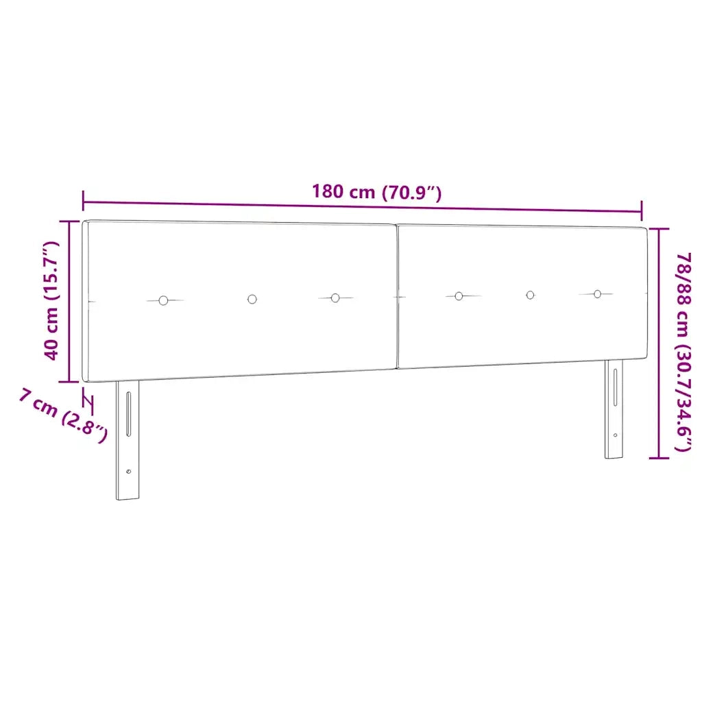 Testiera | Testata LED con strisce LED Grigio 180 cm Velluto