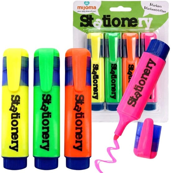 Set di 4 matite a sfera - Colori neon - segnatura