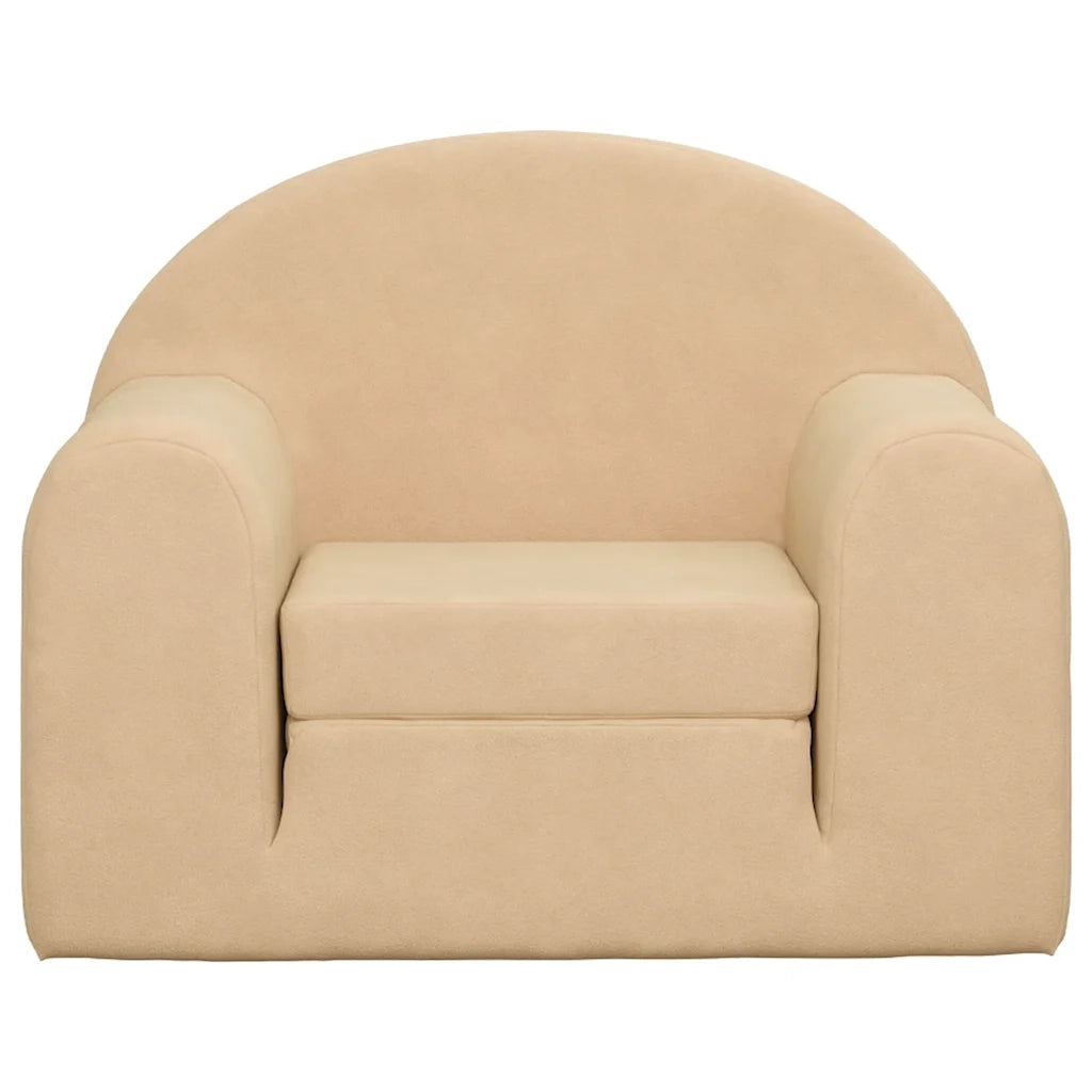 Divano Letto per Bambini Crema in Morbido Peluche 357019