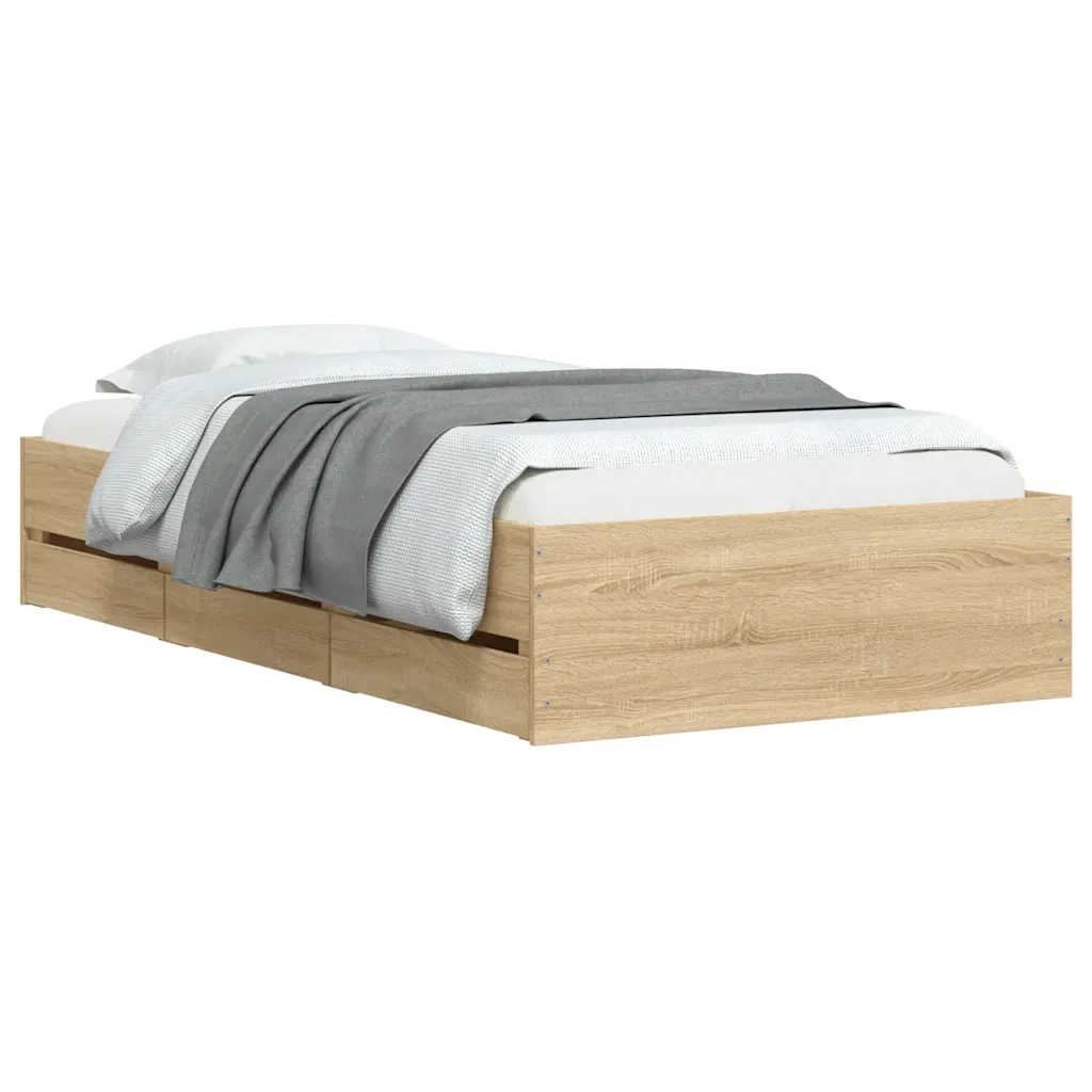 Giroletto Cassetti Rovere Sonoma 90x200 cm Legno Multistrato 3207296