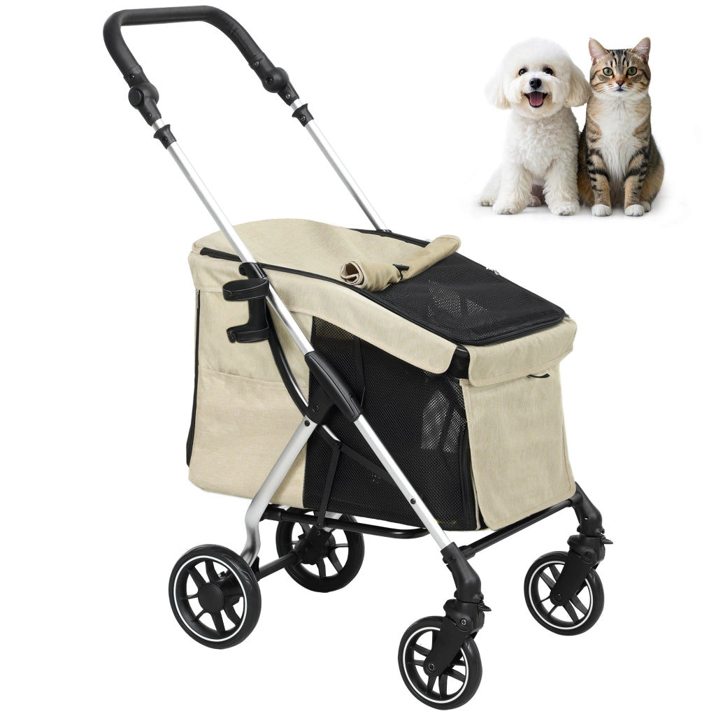 Carrello per Cani Pieghevole ¨C Minimal ¨C Cuscino Lavabile, Grigio