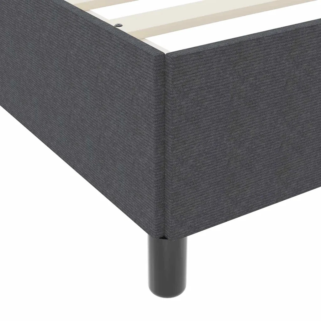 Letto a molle Grigio Scuro 140 x 200 cm Tessuto in Cords 42006973