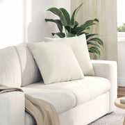 Cuscini da Divano 2 pz-Set di 2 Cuscini per Sofa Crema 50 x 50 cm Tessuto in Cords 179347
