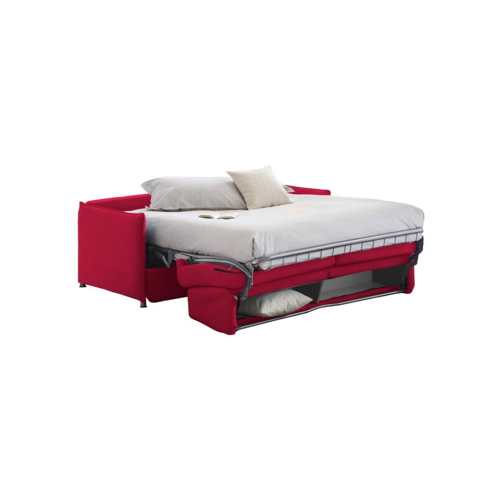 Trovo, Divano Letto 2 Posti Sfoderabile Made in Italy, 180x95 cm Rosso