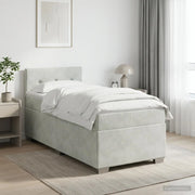 Letto box spring con materasso Grigio Chiaro 90 x 190 cm 3450796