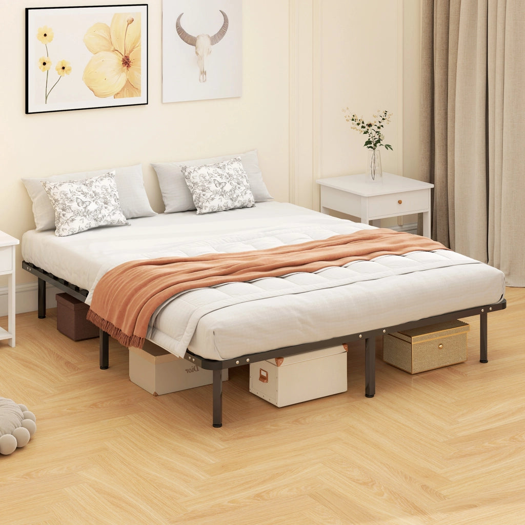 Letto Matrimoniale Contenitore in Legno Massello con Rete a Doghe ¨C Minimal ¨C Nero 160x190 cm