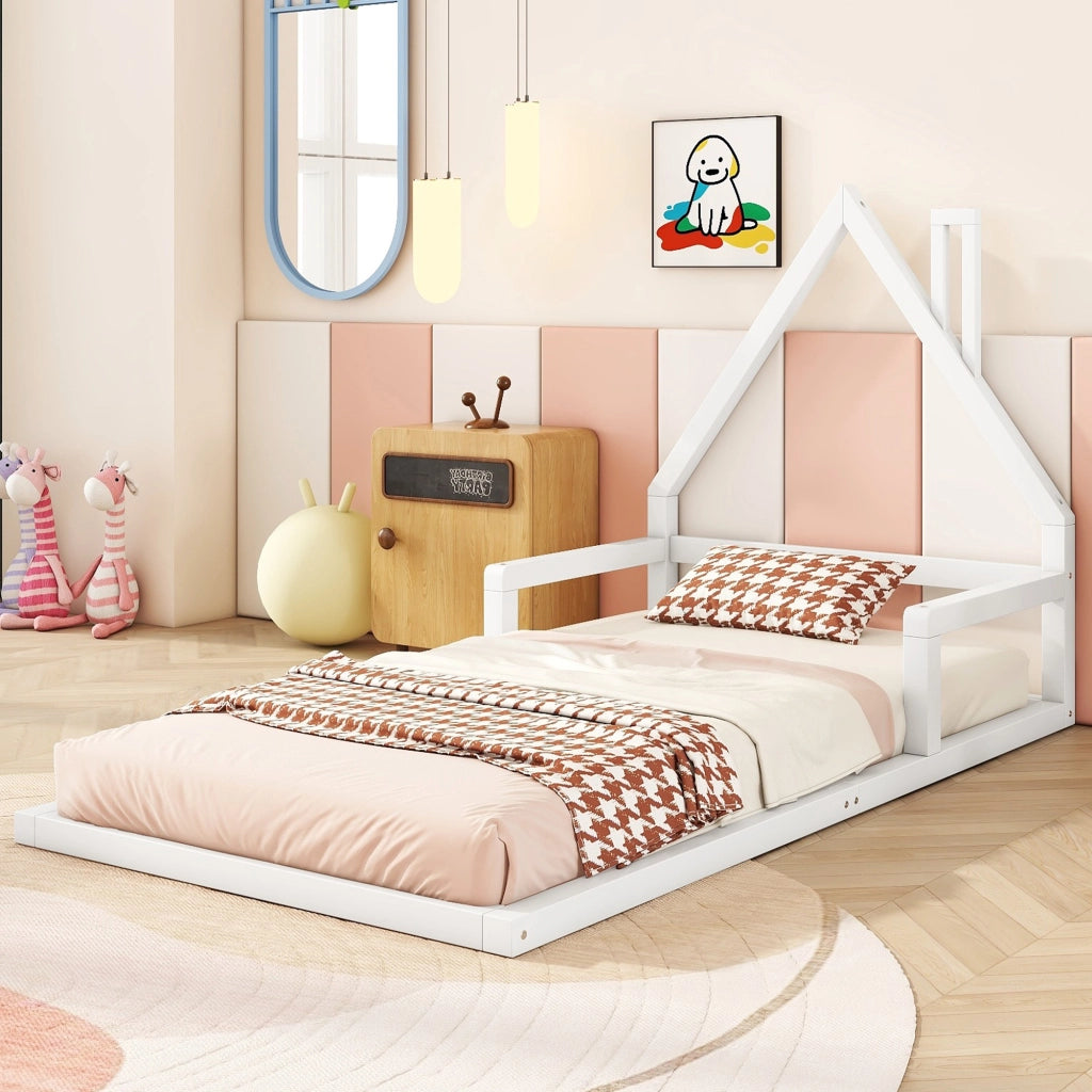 Letto Singolo per Bambini in Pino Massello Bianco ¨C MINIMAL ¨C 90x200