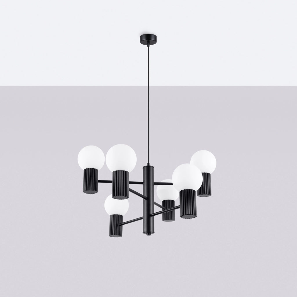 Lampadario HALO 6 nero