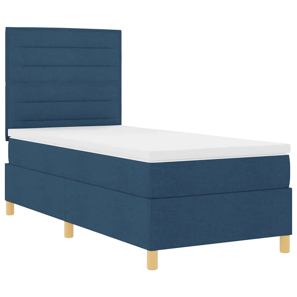 Letto a Sorgente LED con materasso Blu 90 x 200 cm Tessuto 3342997