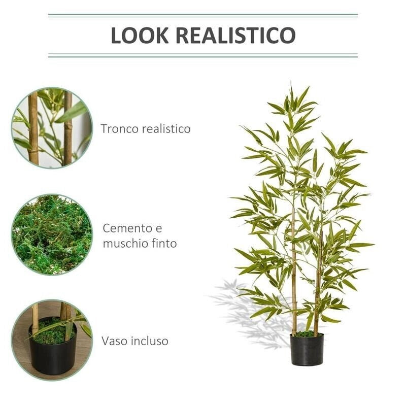 PIANTA ARTIFICIALE DI BAMBÙ ALTA 120 CM COLORE VERDE