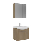 Set mobile lavabo con specchio (2 pezzi) "Purus 65" - 65 x 50 x 58 cm - Rovere