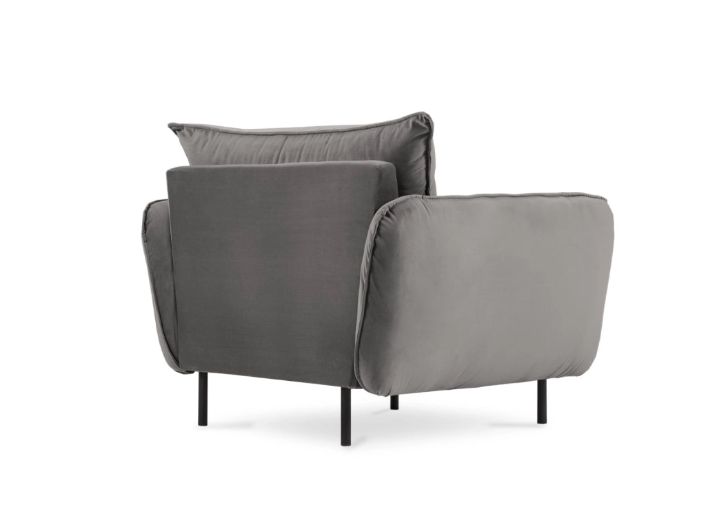 Cosmopolitan Design - Poltrona "Vienna" in velluto grigio chiaro 
