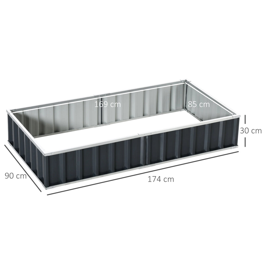 Cassone da Giardino ¨C Minimal ¨C 174x90x30 cm Grigio Acciaio