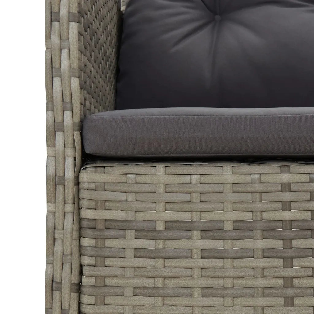 Set di Divani da Giardino 2 pz con Cuscini in Polyrattan Grigio 319679