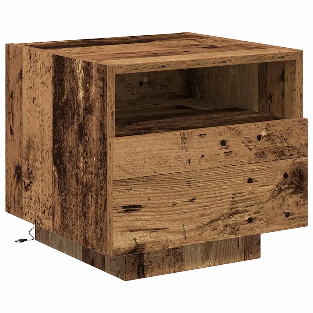Armadio da Notte con cassetto Legno vecchio 40 x 39 x 37 cm 863066