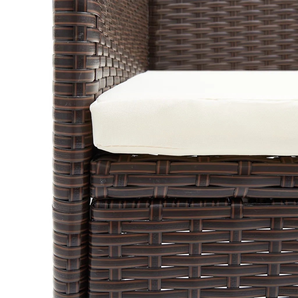 Set da Pranzo da Giardino 5 pz con Cuscini Marrone e Nero 3156612