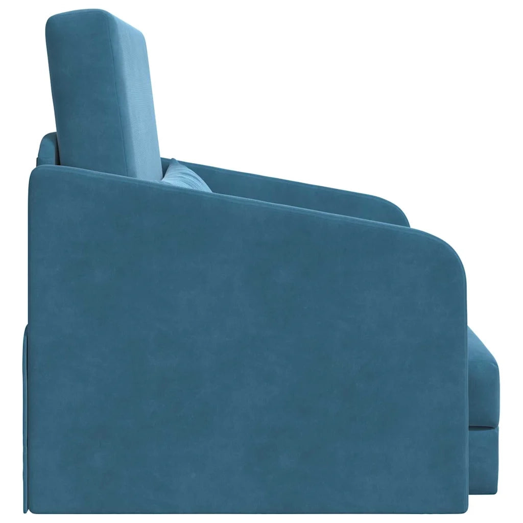 Divano Letto-Sofa Letto-Daybed Blu 65 x 80 x 83 cm Velluto