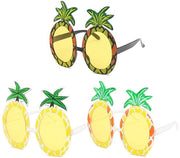 Sole a forma di ananas - 3 paia - accessori estivi - occhiali da sole tropicali - materiale PC duraturo - peso 33g